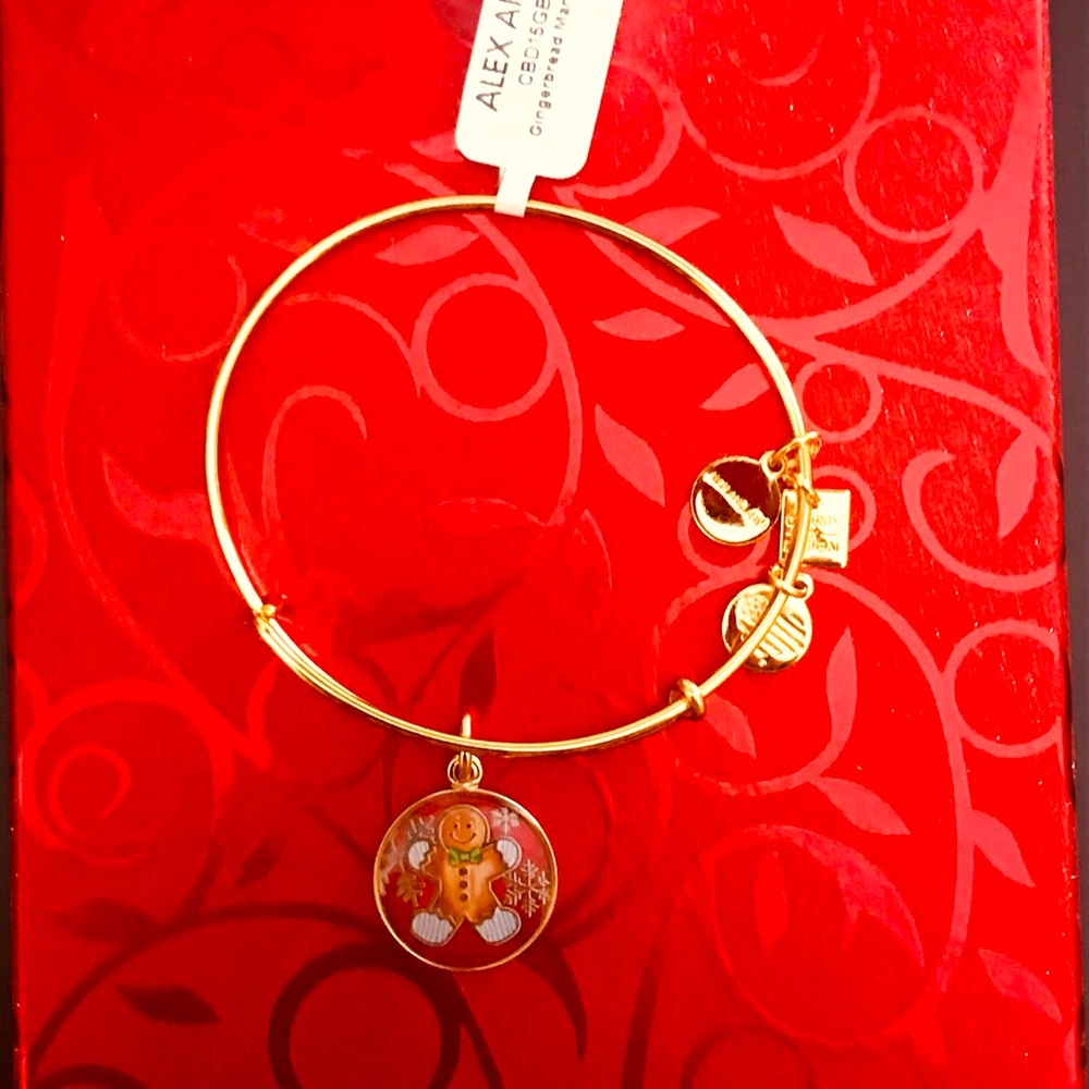 Alex and Ani Gingerbread Man Charm Bracelet EWB, YG